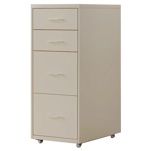 ELEFOCUS 41cm deep 4-Drawer tin Filing Cabinet with Compact Dimensions 69cm high for Ultra-Stable Movement!(Size:28cm*41cm*69cm)
