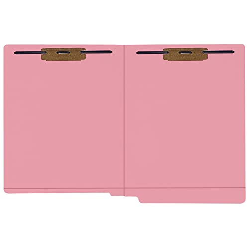 End Tab File Folder, Pink, 2 Fasteners (2B1&3), 11 Point Reinforced Straight-Cut Tab, Letter Size, 50/Box