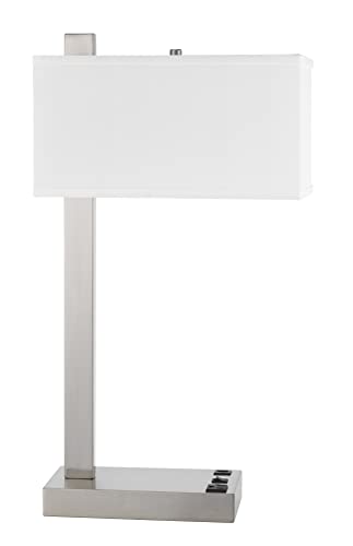 Cal Lighting LA-8037DK Drancy Metal Desk Lamp with One Power Outlet and One USB Charging Port