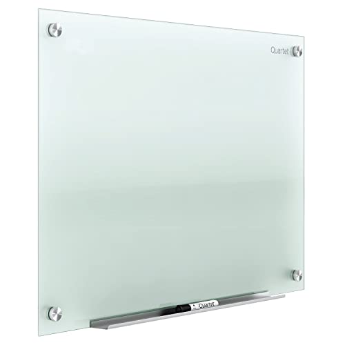 Quartet Whiteboard, Glass Dry Erase Board, Non-Magnetic, 8' x 4', Infinity Frameless Mounting, Includes Dry Erase Marker, Frosted White (G9648F)
