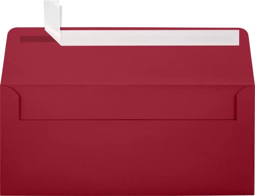 LUXPaper #10 Business Envelopes | Peel & Press | 4 1/8" x 9 1/2" | Garnet Red | 80lb. Text | 250 Qty