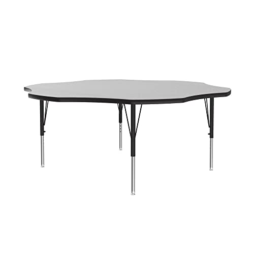 Correll 60" Flower Melamine Classroom Activity Table, Gray Granite/Black