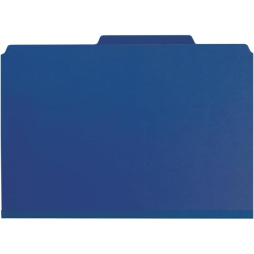 Classification Folders, 3 Dividers, Legal, 10/BX, Dark Blue, Sold as 1 Box
