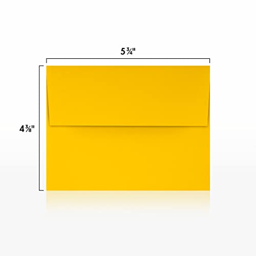 LUXPaper A2 Invitation Envelopes | Peel & Press | 4 3/8" x 5 3/4" | Sunflower Yellow | 80lb. Text | 1,000 Qty