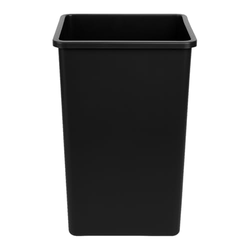 SunSierra 50-Gallon Square Trash Can - Large Commercial Waste Bin, Heavy-Duty Plastic Garbage Container for Indoor or Outdoor Use, Black
