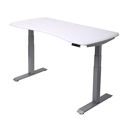 WorkPro® Electric 60" W Height-Adjustable Standing Desk with Wireless Charging, White