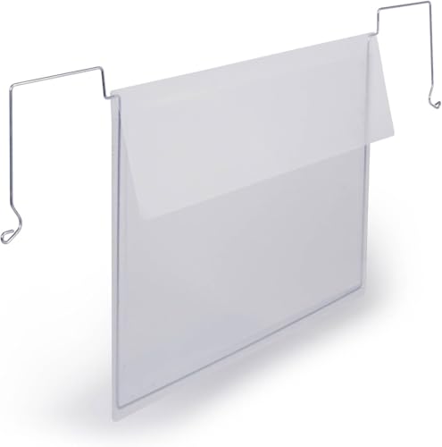 Durable Wire Hanger Bag with Flap A5 Landscape Polypropylene Label Holder Transparent Pack of 50 118719