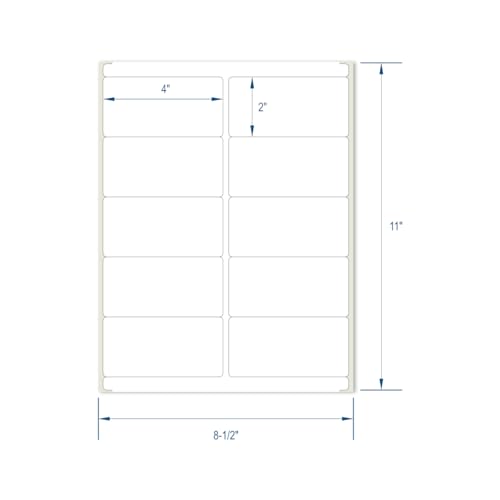 PACKZON Shipping Labels for Laser & Inkjet Printers, Self Adhesive Shipping Labels 2 x 4 Inch (10,000 Labels / 1000 Sheets)