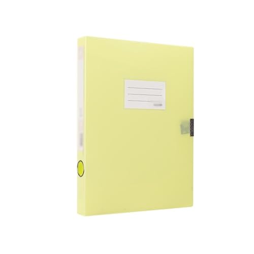 Filing Envelopes A4 File Archive Box 35mm Large Capacity Contract Folder Office Supplies Data Storage Box Plastic Folders(Yellow)