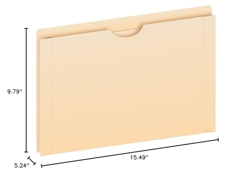Pendaflex File Jackets, Legal Size, Manila, 2" Expansion, Reinforced Straight-Cut Tabs with Thumb Cut, 50 Per Box (23200EE), Beige