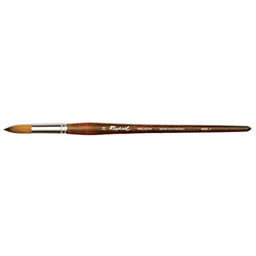 Raphael Precision 8900 Long Handle Brush, Round, 2/0, Natural