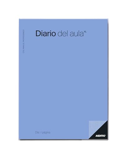 ADDITIO - Classroom Journal for Teachers | Day Page | Daily Course Schedule | Size 22.5 x 30.5 cm | Spanish | Blue
