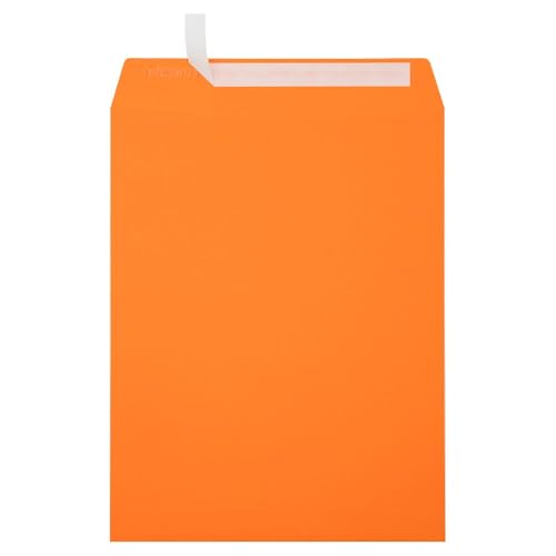 LUXPaper 10 x 13 Open End Envelopes | Peel & Press | Mandarin Orange | 80lb. Text | 250 Qty