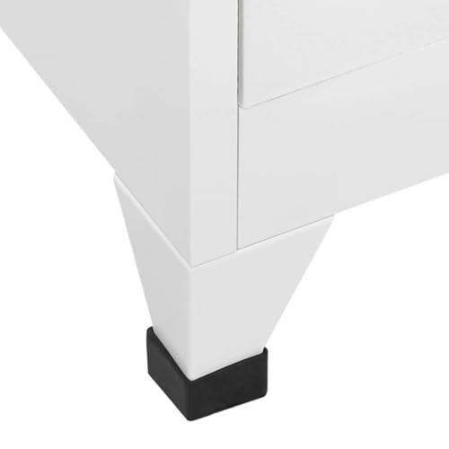 KGFHERENB Metal Locker Cabinet, 4 Door Steel Storage Locker with Secure Cam Locks and Ventilated Doors, Industrial Standing Storage Unit for Office and Home, 15 x 15 x 70.9 Inches, Grey