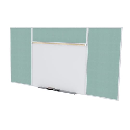 Ghent SPC48E-V-199 4 ft. x 8 ft. Style E Combination Unit - Porcelain Magnetic Whiteboard and Vinyl Fabric Tackboard - Stone