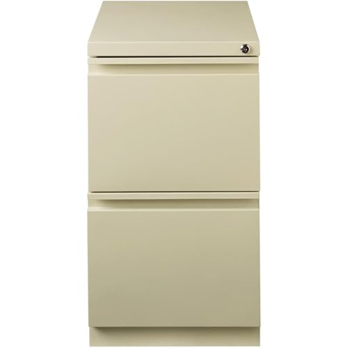 Hirsh Industries Scranton & Co 20" 2-Drawer Metal Mobile Pedestal Filing Cabinet, Beige Finish, 27.75" H, Hidden Casters, Letter-Size File Compatibility, Lockable, Commercial Grade Office Furniture