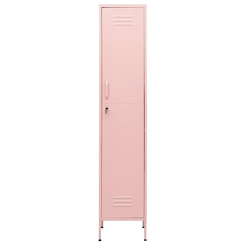 vidaXL Locker Cabinet Pink 13.8"x18.1"x70.9" Steel