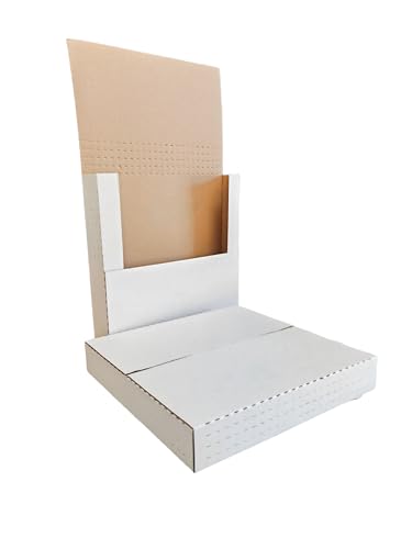 50 Pack,vinyl shipping box,12.5x12.5x2inch, Easy-Fold Shipping Box, White,