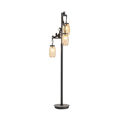 Crestview Collection CVAER740 Fire Catcher Floor Lamp Lighting, Gray
