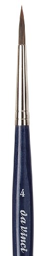 da Vinci Watercolor Series 5530 CosmoTop Mix B Paint Brush, Round Synthetic/Natural Mix, Size 4 (5530-04)