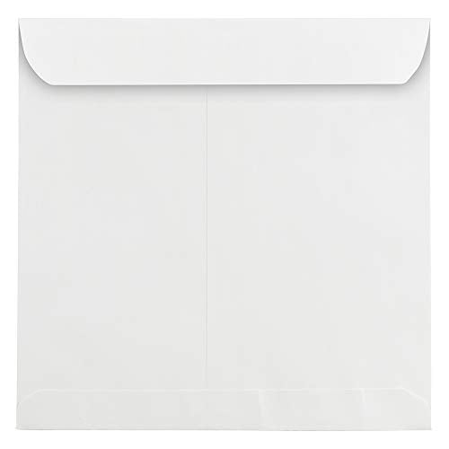 JAM PAPER 11.5 x 11.5 Large Square Invitation Envelopes - White - 50/Pack