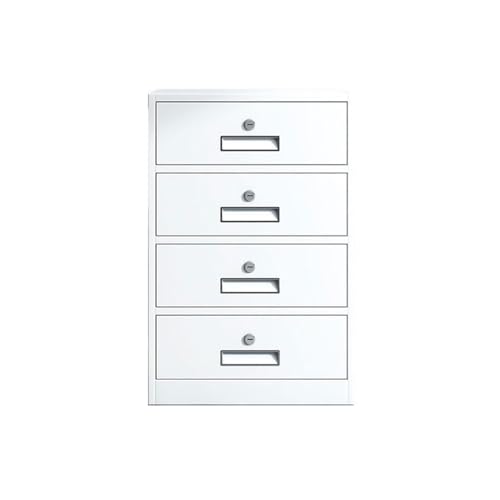 Filing Cabinet Thickened Steel Plate File Cabinet Multifunctional 4 Drawer Cabinet Office Data File Storage Cabinet,65cm Drawer Cabinet(White)