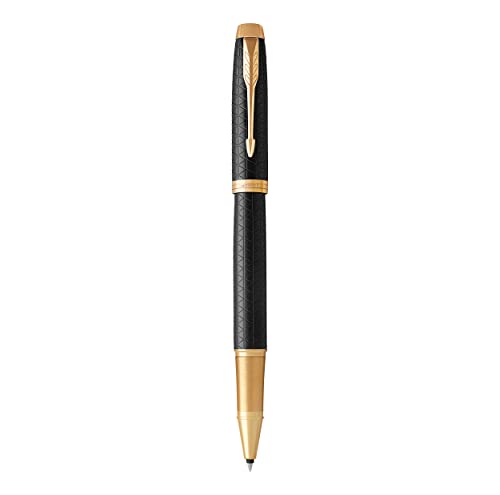 Parker IM Rollerball Pen, Premium Black and Gold with Fine Point Black Ink Refill (1931660)