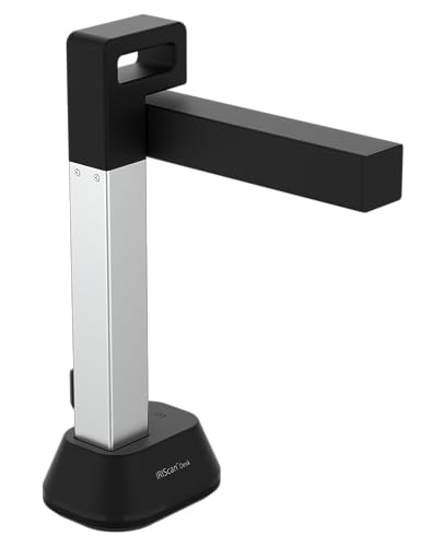 IRIScan Desk 6 8MP A4 Book and Document Scanner Grey with OCR, AI Auto-Flattening and Finger Erasing, Compatible with Windows and Mac, Readiris PDF Included