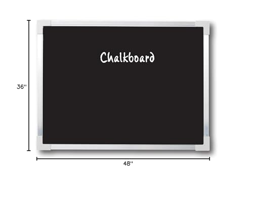 Flipside Products 36" x 48" Aluminum Framed Black Chalkboard, Large Surface, Wall Decor, Chalkboard Sign, Wall Mount, Menu Board