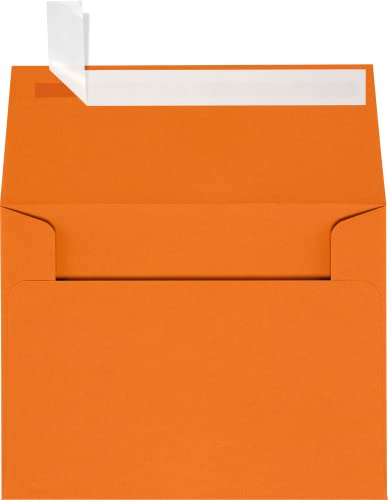 LUXPaper A2 Invitation Envelopes | Peel & Press | 4 3/8" x 5 3/4" | Mandarin Orange | 80lb. Text | 1,000 Qty