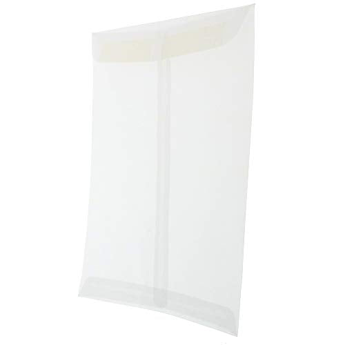 JAM PAPER 10 x 13 Open End Catalog Translucent Vellum Envelopes - Clear - 50/Pack