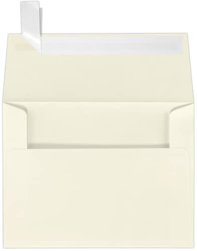LUXPaper A2 Invitation Envelopes | Peel & Press | 4 3/8" x 5 3/4" | Natural Linen | 80lb. Text | 1,000 Qty