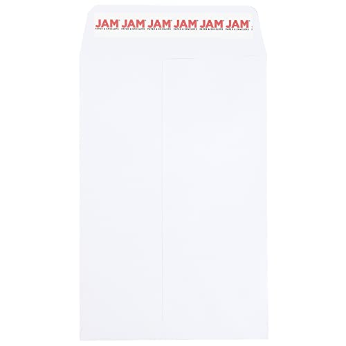 JAM PAPER 6 x 9 Open End Catalog Colored Envelopes with Peel & Seal Closure - White - Bulk 500/Box