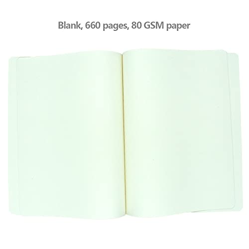 GFHSKRPL Super Thick Blank Page Bullet Notebook A4/A5/A6 Leather Office Supplies Business Notepad Ivory White Paper Handmade Plan Agenda(Black,A6)