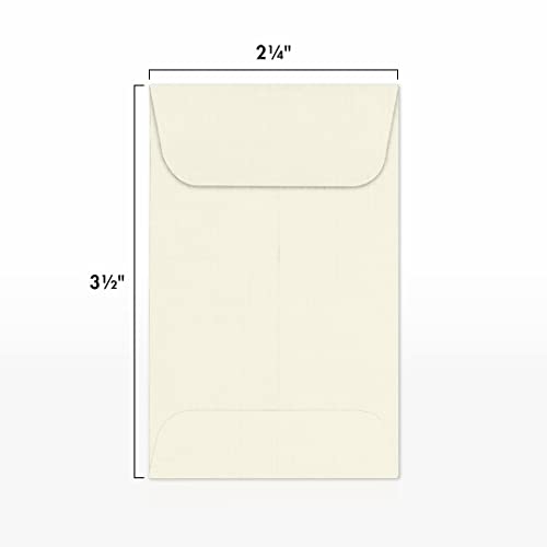 LUXPaper #1 Coin Envelopes | 2 1/4" x 3 1/2" | Natural Linen | 80lb. Text | 1,000 Qty