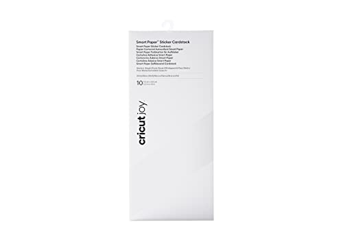 Cricut Smart Paper Sticker Cardstock | White | 14cm x 33cm (5.5" x 13") | 10-Pack | for use Joy (2008870)