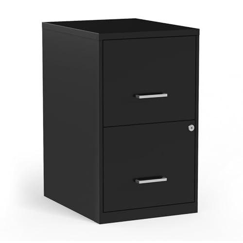Staples 2-Drawer Vertical File Cabinet, Letter Size, Lockable, Black