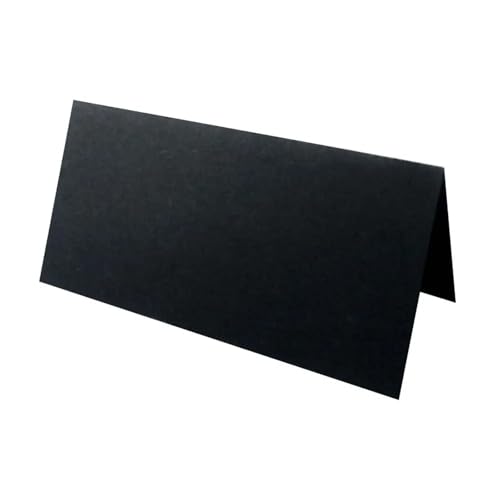 Name Tent Table Cards 200pcs Vintage Wedding Place Cards Blank Folded Name Seat Card Kraft Paper Elegant Seating Number Card Banquet Tables(Black)