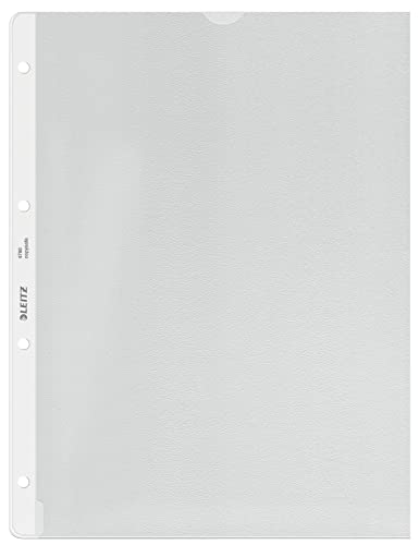Leitz Document Wallets A4, Grained Polypropylene, Archive Safe, Clear, Pack of 100