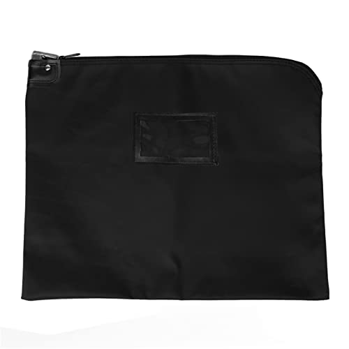 BankSupplies HIPAA Locking Courier Bag 19 x 15 Black – Laminated Nylon Security Bag with Metal Pop-Up Lock – Cash, Checks & Document Transport