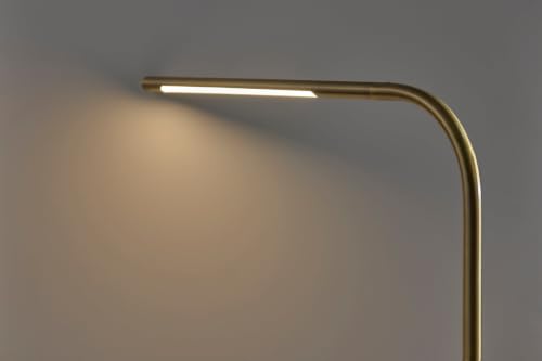 Adesso Antique Brass LED Desk Lamp with Frosted Diffuser and Touch Switch