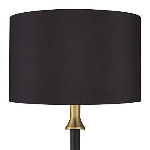 Possini Euro Design Burbank 70" Tall Floor Lamp with Black Shade and Dimmer