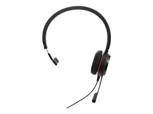 Jabra Evolve 20 SE UC Mono Headset – Unified Communications Headphones for VoIP Softphone with Passive Noise Cancellation – USB-A Cable with Controller – Black