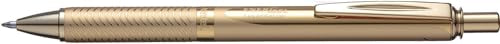 Pentel BL407 Energel Sterling, Gold Metal Barrel, Gel ink Rollerball, 0.7mm Tip, Black ink (Pack of 12)