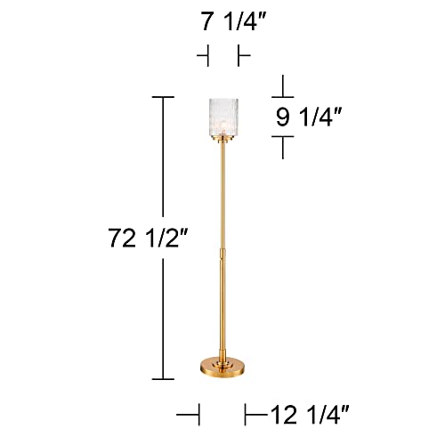 Kinsey 72 1/2" Tall Brass and Crystal Torchiere Floor Lamp Living Room