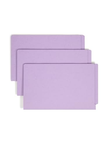 Smead End Tab Fastener File Folder, Shelf-Master® Reinforced Straight-Cut Tab, 2 Fasteners, Legal Size, Lavender, 50 per Box (28540)