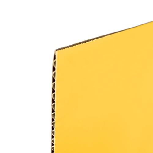 Flipside Products 36” x 48” Project Boards for Presentations, Science Fair, School Projects, Event Displays and Trifold Picture Board, Proudly Made in USA - Yellow - 24 Pack