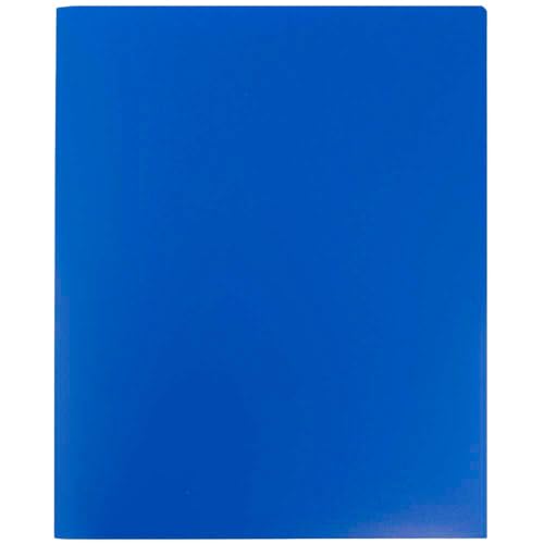 JAM Paper Heavy Duty Plastic Two Pocket Presentation Folders - Blue - 108/pack