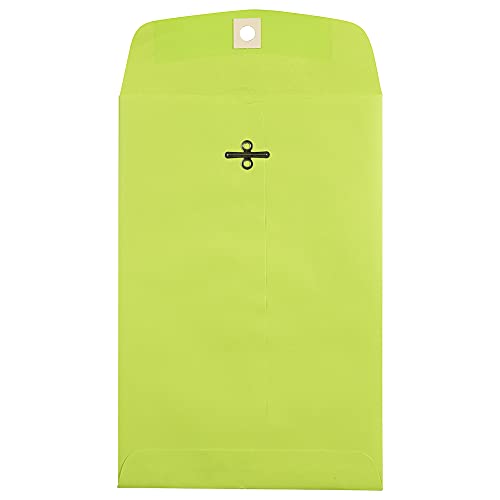 JAM PAPER 6 x 9 Open End Catalog Colored Envelopes with Clasp Closure - Ultra Lime Green - Bulk 250/Box