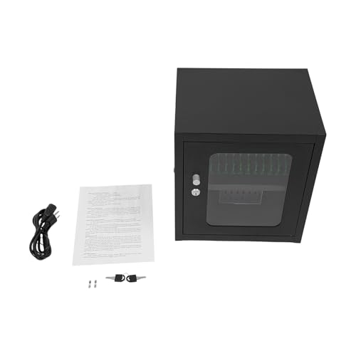 Florchest 12-Device Locking Charging Station, Wall-Mount Storage Box for Phones Laptops and Tablets, Secure Lockable Cabinet for Classroom, Library and Office